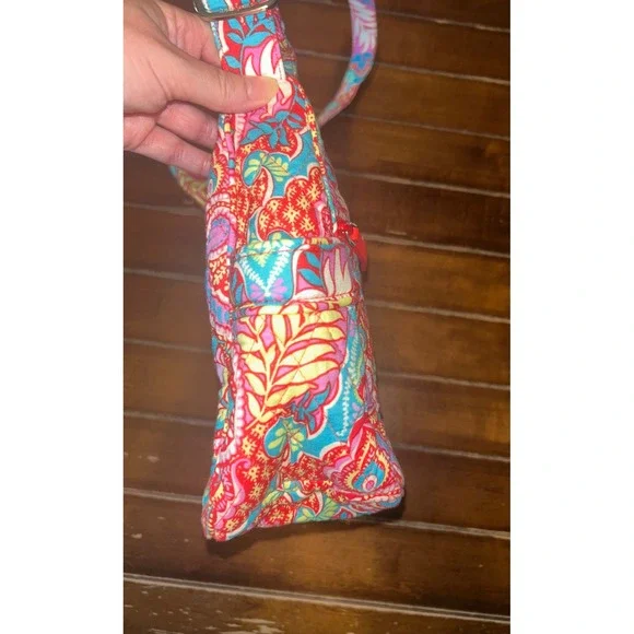 Vera Bradley Crossbody Diaper Bag Shoulder Paisley Floral Print Zip Front Pocket - Picture 10 of 14